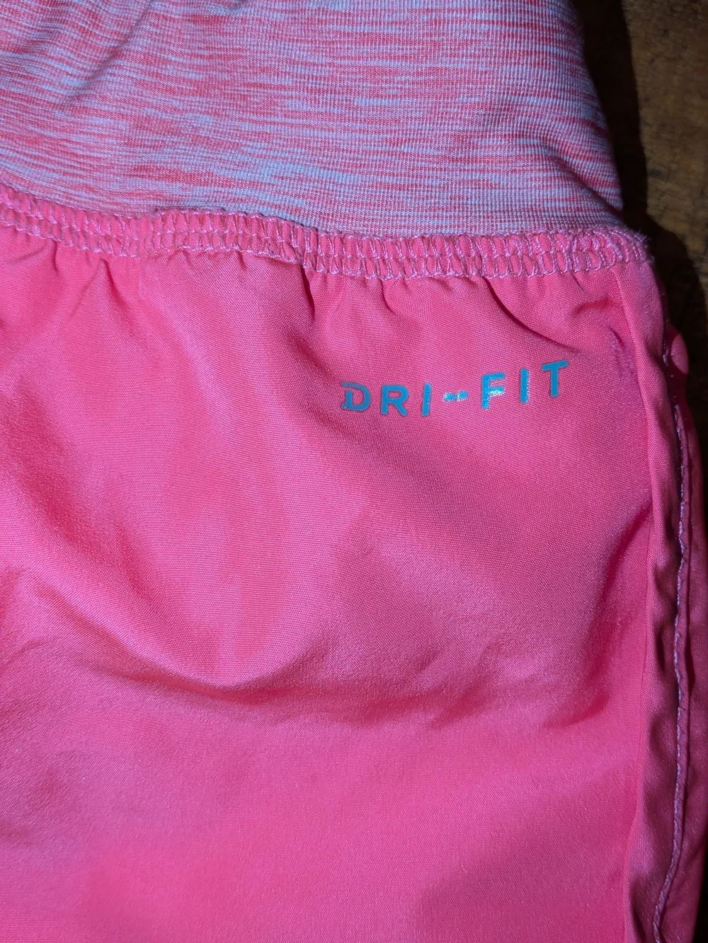 Nike Dri-fit Girls Pink Athletic Lined Shorts with Silver Swoosh 3T Excellent